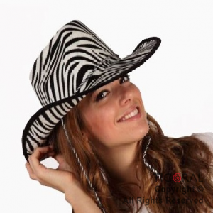 SOMBRERO COWBOY ANIMAL PRINT CEBRA x 1